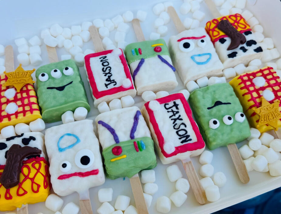 toy story inspired rice crispy treats