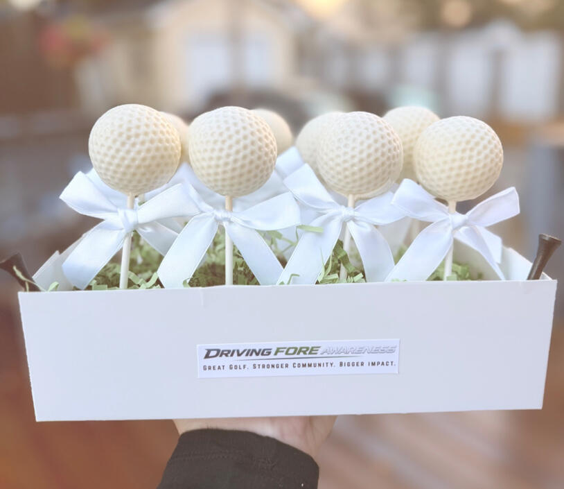 golf ball cake pops